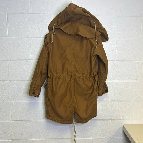GAP Brown Utility Parka with Hood and Drawstring Waist - Picture 8 of 8